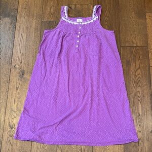 Aria Purple Nightgown with White Polka Dots, with pockets, size Medium